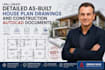 create detailed as built house plan drawings and construction autocad documents