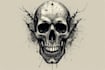 create custom skull artwork illustration with dark aesthetic style
