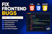fix frontend bugs in HTML CSS and javascript