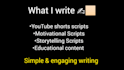 write engaging youtube scripts and shorts scripts