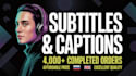 add human synced subtitles in english, spanish, and french