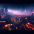create a 2d cyberpunk city