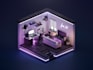 create 3d cartoon isometric scenes