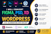 convert figma to wordpress, PSD to wordpress, figma to elementor or acf, divi