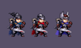 do retro pixel character art design animation, pixel art sprite sheet