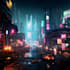 create futuristic cyberpunk city