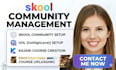 setup skool community management, ghl setup, kajabi course, course uploading