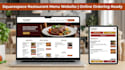 create modern squarespace restaurant menu website, menu page, online booking