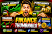design business, finance and crypto thumbnails