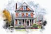 paint watercolor house portrait