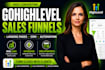 build gohighlevel sales funnel, landing page and CRM automation
