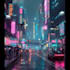 make a cyberpunk city and city art