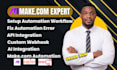 build make com automation workflows, setup ai agents and fix API integrations