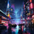 create cyberpunk city illustrations