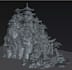 create fantasy castle environment, dnd medieval castle miniature,modular terrain