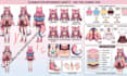 draw a custom vtuber model illustration pngtuber art, anime character  ref sheet