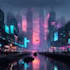 draw futuristic cyberpunk city