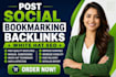 post social bookmarking backlinks for white hat SEO