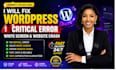 fix wordpress critical error, white screen and website crash urgently