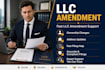 prepare and file llc amendment for ownership or address changes