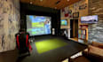 design a golf simulator and studio for indoor