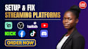 setup or fix obs studio, vmix, streamlabs twitch youtube streaming tiktok live