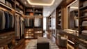 design walk in closet ,wardrobe, vanity 3d rendering
