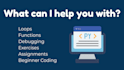 help with beginner and intermediate python programming