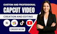 do  professional video editing using capcut, premium capcut video editing