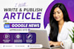 write and publish article on google news approved site