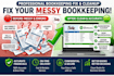 clean up and fix bookkeeping errors in tally and quickbooks