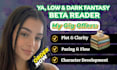 beta read dark fantasy and ya low fantasy manuscripts