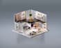 stylish 3d room, isometric scenario, diorama in blender for presentation