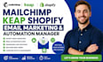 setup mailchimp keap shopify email automation flows