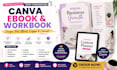 do canva ebook design, canva workbook design, ebook and workbook layout design