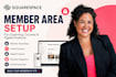 setup squarespace member area for coaching, online learning, digital product