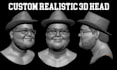 sculpt realistic 3d head model 3d printable character 2d to 3d head model