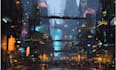 make cyberpunk city illustrations