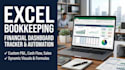 create excel bookkeeping spreadsheet budget tracker, dashboard and etsy template