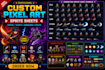 design retro pixel art sprite sheets and animations