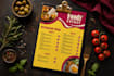 make elegant hotel menu card and restaurant flyer