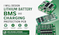design lithium battery bms and charging protection pcb