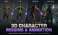 rig and animate 3d game characters for unreal engine or unity creation