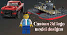 do 3d lego technic car, minifigure, house, ship with xml part list instructions