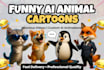 create funny ai cartoon animal videos
