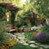 design landscape, terrace, backyard, pool, and patio