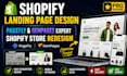 design shopify landing page using pagefly, gempages, redesign shopify store