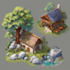 illustrate 2d environment concept art and backgrounds