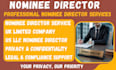 provide nominee director service for US, UK company