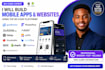 build goodbarber mobile app, bubble io, adalo, flutterflow, glide website app